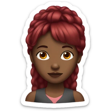 black girl with dark red hair and bangs  sticker