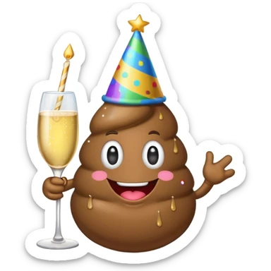 Poop celebrating  sticker