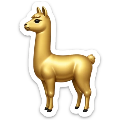 A small golden llama silhouette sticker