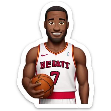 patrick from spongebob wearing red miami heat jersey sticker