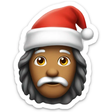 long hair chawawa wearing santa hat sticker