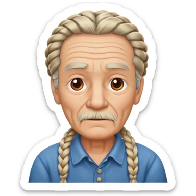 elves with braided hair old man sticker