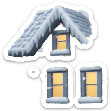 snow on top of a house sticker