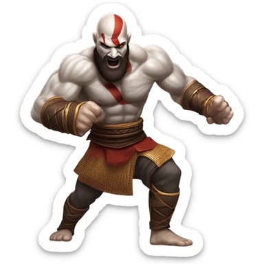 Kratos doing judo sticker