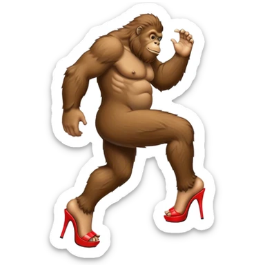 Bigfoot in high heels sticker