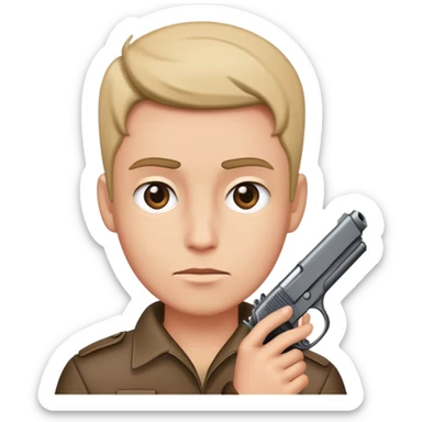 Head with gun pointing to it  sticker