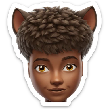boy with animal ears portrait sticker