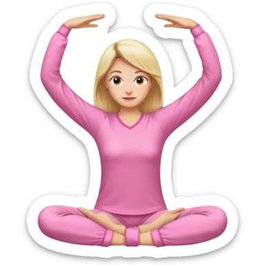 {
      "type": "human",
      "look": "pink pyjama lady, long sleeves, stretching arms",
    } sticker
