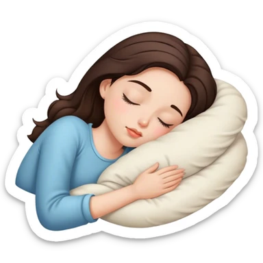 Brunette girl sleeping sticker