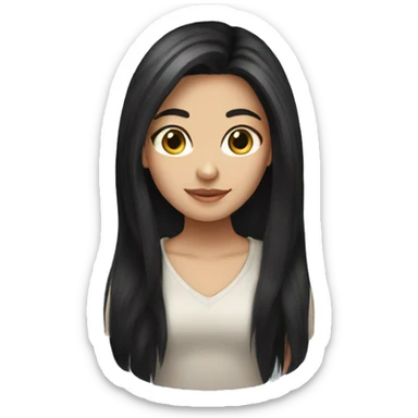 Pretty girl with long black hair sticker