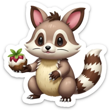 Teddiursa-Linoone-Furret-Minccino-Obstagoon-fusion  sticker