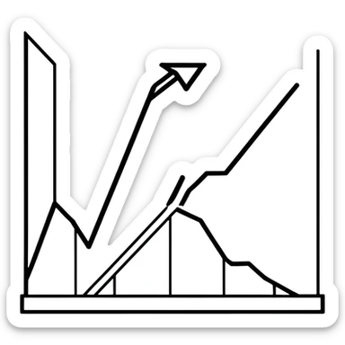 graph showing decline with downward arrow sticker