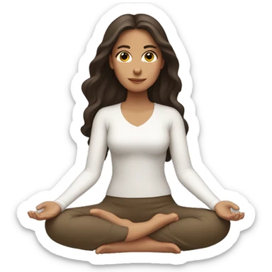 Brunette girl with beautiful hair meditating  sticker