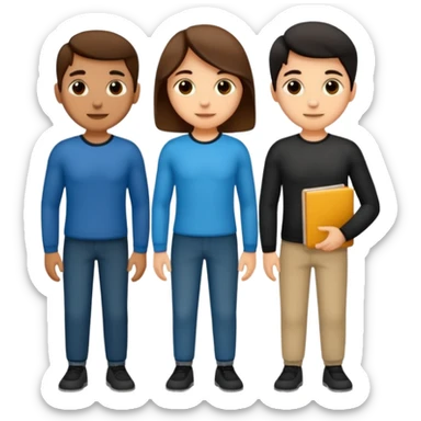 dos grupos de estudiantes cuerpo completo sticker