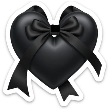 black heart with a ribbon sticker