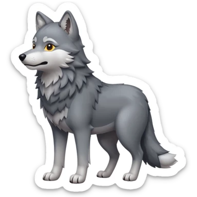 Create a single emoji of a Wolf in full body, shown at a slight side angle in a natural, characteristic pose. Cute and stylized like an emoji, but clearly recognizable.
 sticker
