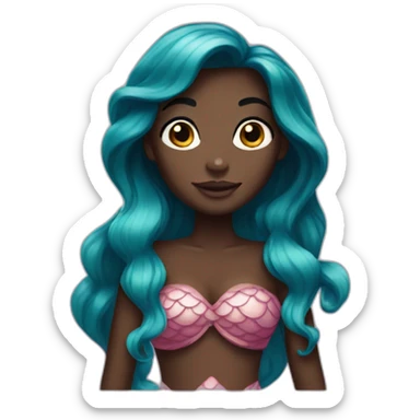 Ariel mermaid with dark skin sticker