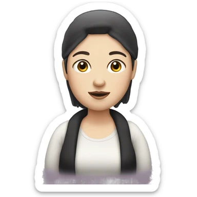 fat white girl with a black bob and a faded beard! sticker