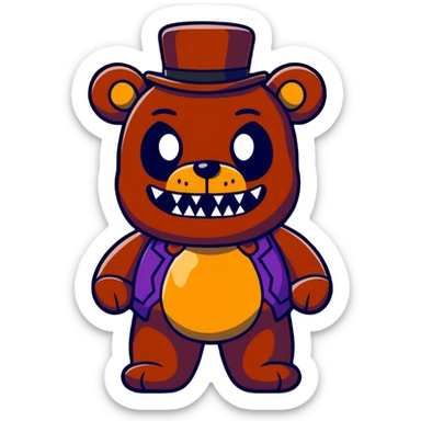 Scary Freddy Fazbear with glowing eyes from Five Nights at Freddy's sticker