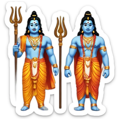 Lord Ram and Lord Shiva talking sticker