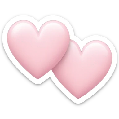 pastel Pink double hearts sticker