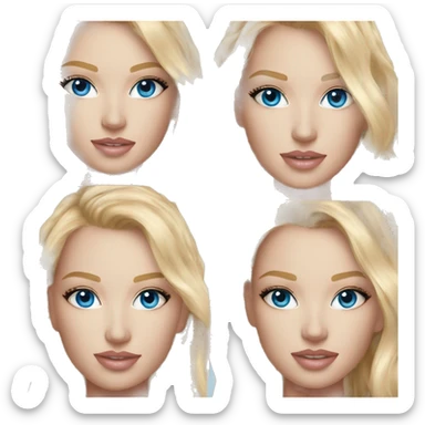 Realistic victoria secret model blonde blue eyes  sticker