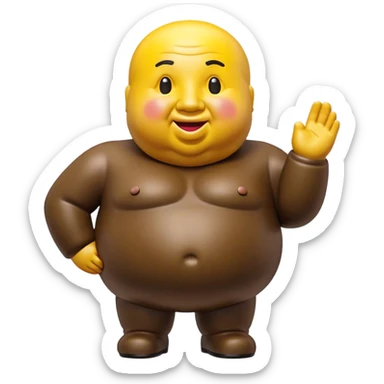 Cinematic Realistic Botero Sculpture Pop Culture Emoji, featuring an exaggerated, whimsical portrayal inspired by the famed sculptor rendered with dynamic textures and vibrant, artistic lighting. sticker
