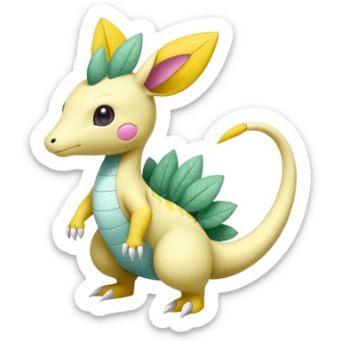 Leavanny-Gallade-Ampharos-Inteleon-Nidoqueen-Fakémon-Pokémon-hybrid-fusion-creature, full body sticker