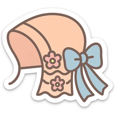 minimalist icon of a Slovak 'čepiec' (bonnet) in pastel-toon style sticker