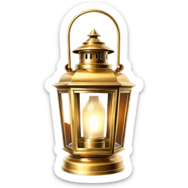 an edwardian-era lantern someone would carry on a dark winter night sticker