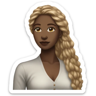 serene beauty by the water long hair  sticker