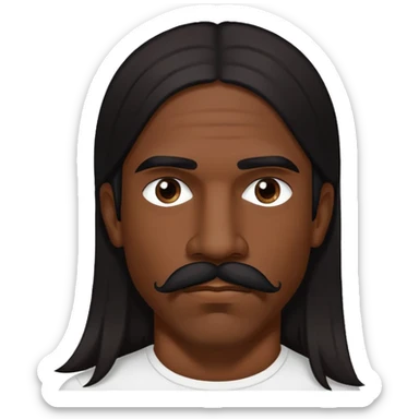 portrait of a man with long dark hair and mustache, inspired by Anthony Kiedis sticker