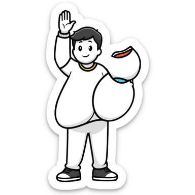 pregnant man saluting sticker