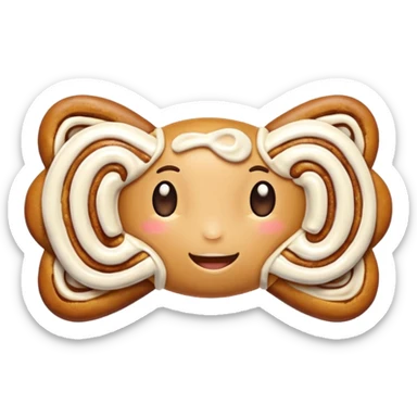 cinnamon roll bowtie sticker