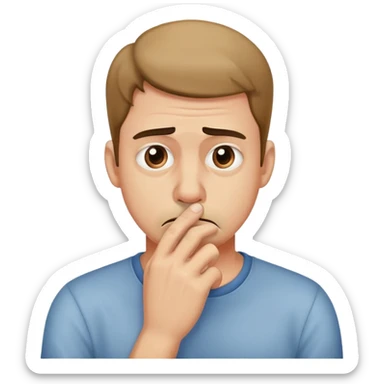 A guy holding his nose because something stinks  sticker