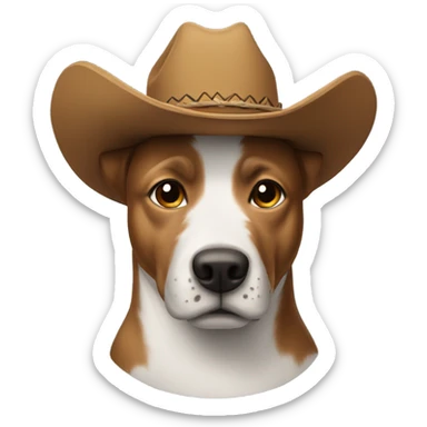 Dog with a cowboy hat  sticker