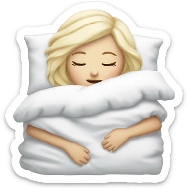 White blond girl sleeping sticker