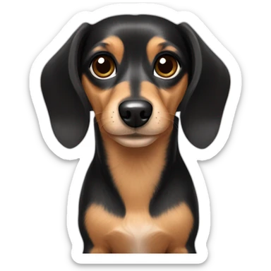 Long hair dachshund Chihuahua mix with black & dark brown hair sticker