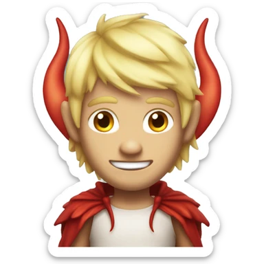 male fairy with devil ears but friendly and blond sticker