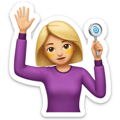 Haz un emoji mujer haciendo un dab ( la pose es un brazo levantado en diagonal estirado , el otro brazo hacia la misma dirección pero doblado a la altura de la cara ) sticker