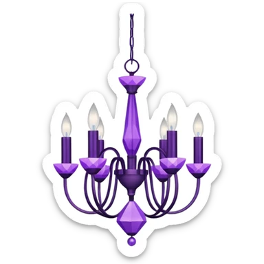 minimalist purple chandelier sticker