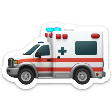 Ambulance with lights and sirens sticker