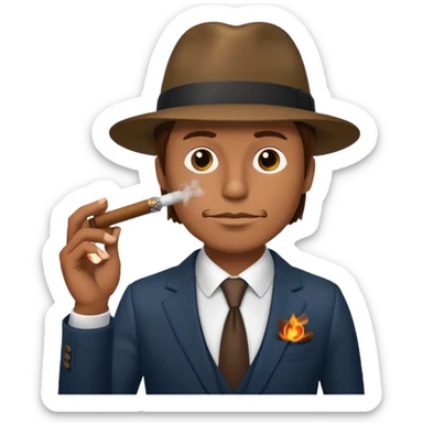 no smoking sign with a man who smoks cigar sticker