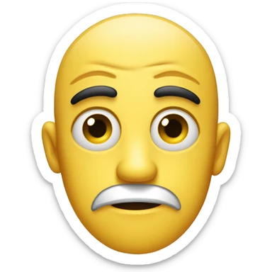 Create a yellow emoji with a side-eye expression, one eye looking sideways, a raised eyebrow, and a straight mouth for a skeptical look. sticker