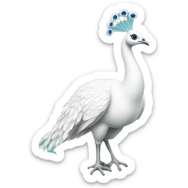 White peacock with a bow sticker