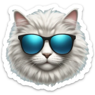 Fluffy Cat in sunglasses  sticker
