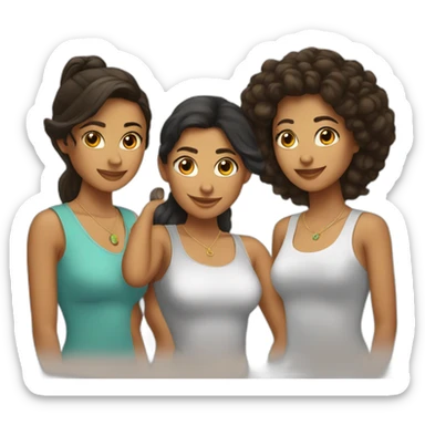 3 latin female friends sticker