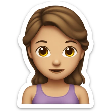 Brown hair girl pregnant  sticker