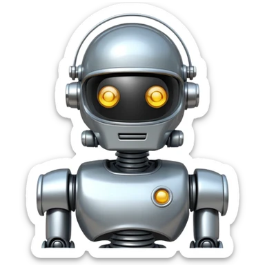 Retro robot with clear dome helmet sticker