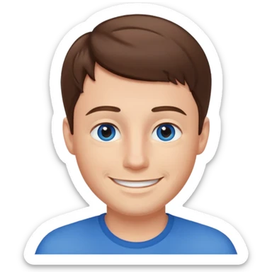 adult male with short, brown hair and blue eys sticker